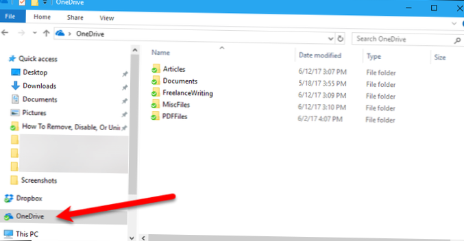 how to remove onedrive folder from windows 10
