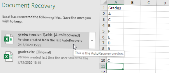 Cómo restaurar un archivo de Excel