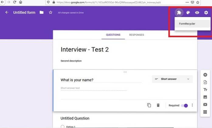 Come riutilizzare e combinare Google Forms con FormRecycler