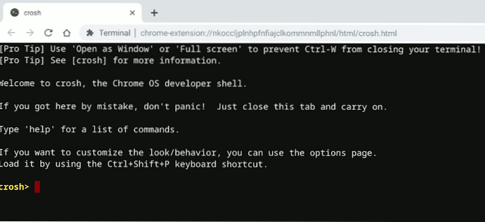 Come eseguire Ubuntu Container in Chrome OS