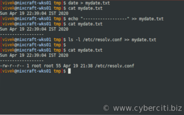 Jak uložit výstup terminálu do souboru v Linuxu