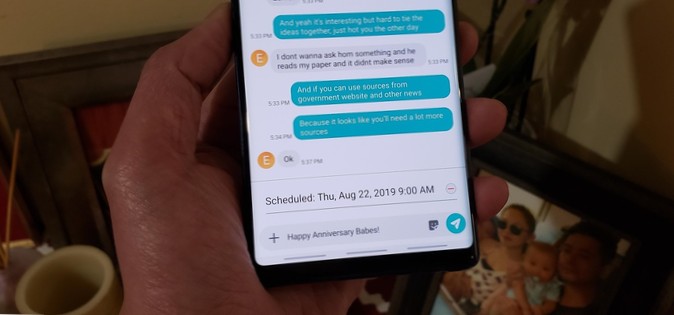 cómo programar un mensaje de texto en galaxy s20