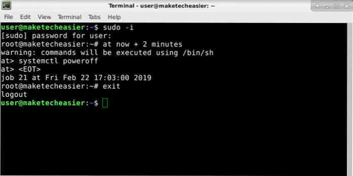 Jak naplánovat příkazy v systému Linux pomocí nástroje „at“