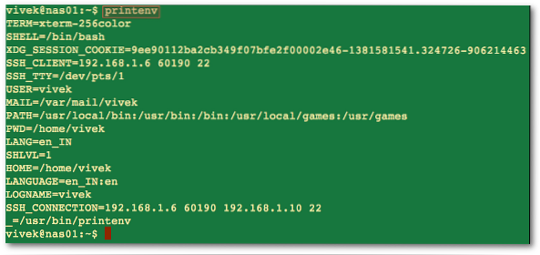 Comment définir et répertorier les variables d'environnement sous Linux
