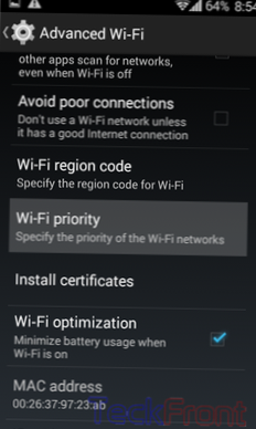 come impostare la priorità Wi-Fi su Android