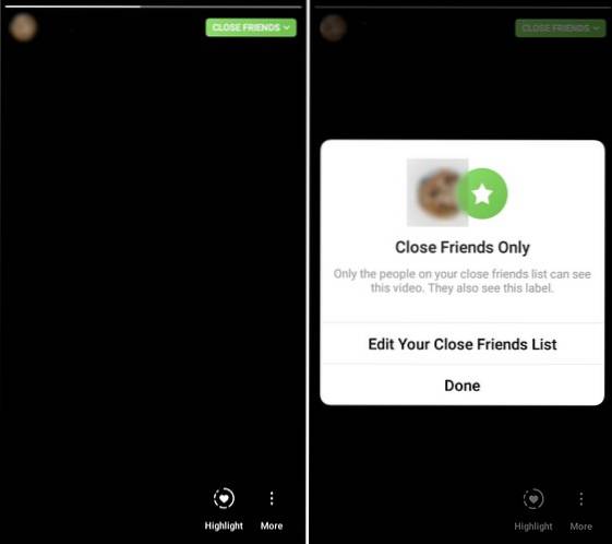 Come condividere le tue storie su Instagram solo con amici intimi