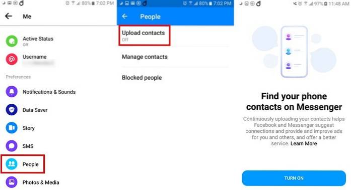 So synchronisieren und deaktivieren Sie meine Kontakte auf Facebook Messenger