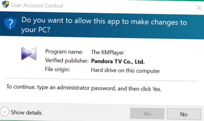 So deaktivieren Sie die Eingabeaufforderung für Administratorrechte Windows 10