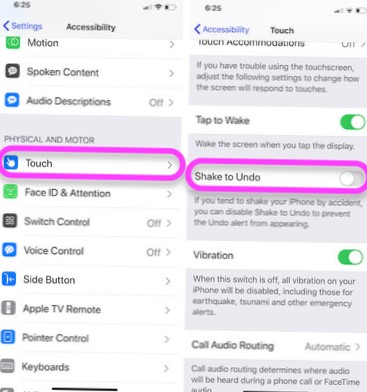 So schalten Sie den Shake aus, um ios 14 rückgängig zu machen