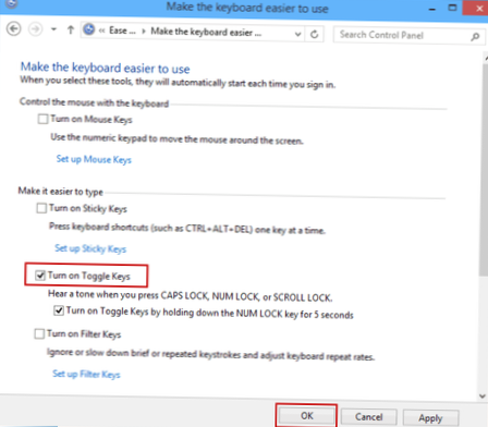 hvordan man slår vippetasterne fra
