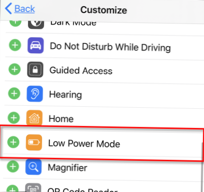 how to turn on low power mode on ipad