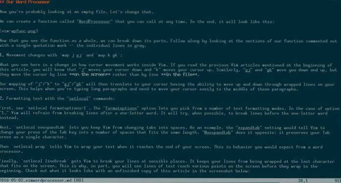 How to Turn Vim into a Word Processor