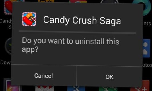 jak odinstalować Candy Crush na Androidzie