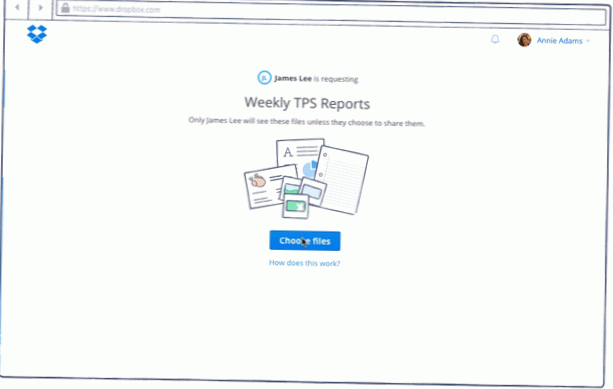 Wie lade ich Dateien auf den Dropbox-Link hoch?