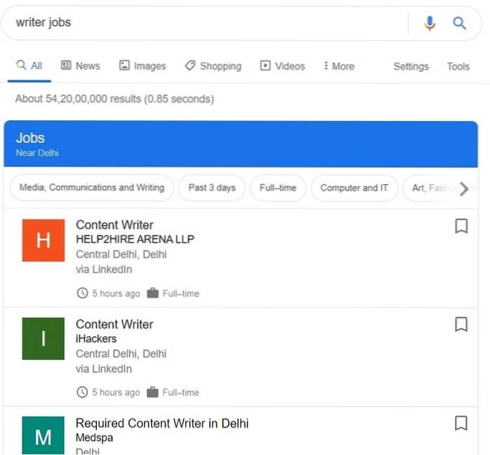 Cum se folosește Google pentru a căuta locuri de muncă