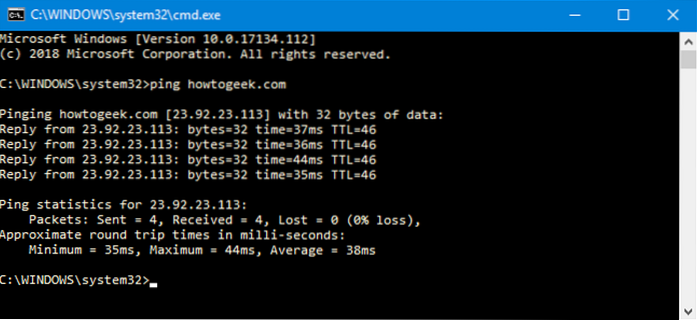 How to Use the Ping Command to See the Status of a Site