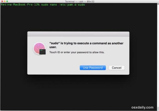 Cómo usar Touch ID para autenticar comandos Sudo en una Mac