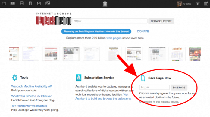 Como usar o Wayback Machine para arquivar sites