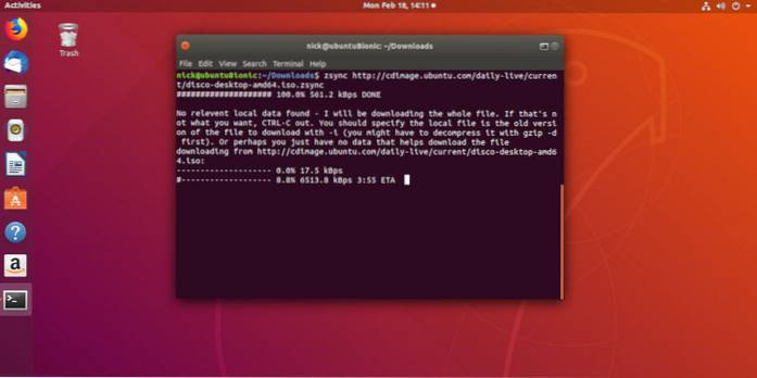 Comment utiliser Zsync pour transférer une partie d'un fichier sous Linux