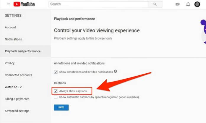Come visualizzare i sottotitoli su YouTube