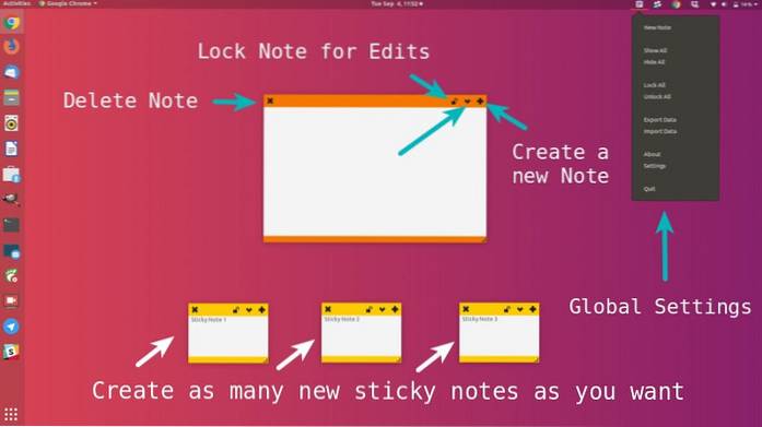 Indicator-Stickynotes est une application Sticky Notes pour votre bureau Ubuntu