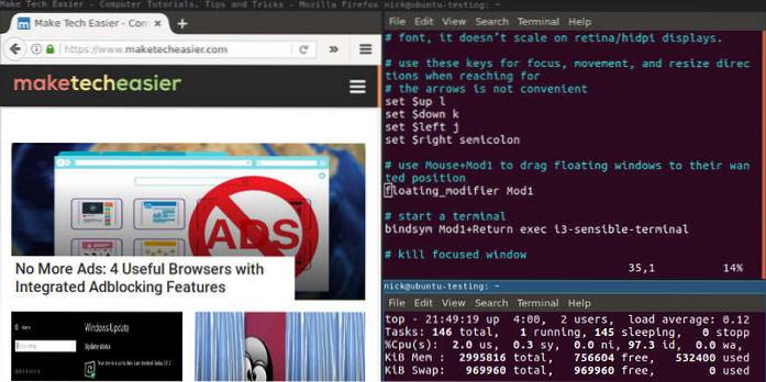 Installer et utiliser i3 Window Manager sur Ubuntu