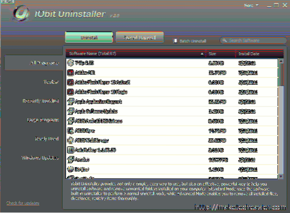 IOBit Uninstaller, una práctica herramienta portátil para eliminar completamente los programas no deseados
