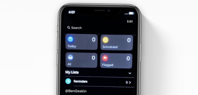 ios 13 Erinnerungen