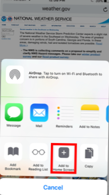 ios chrome legg til på startskjermen