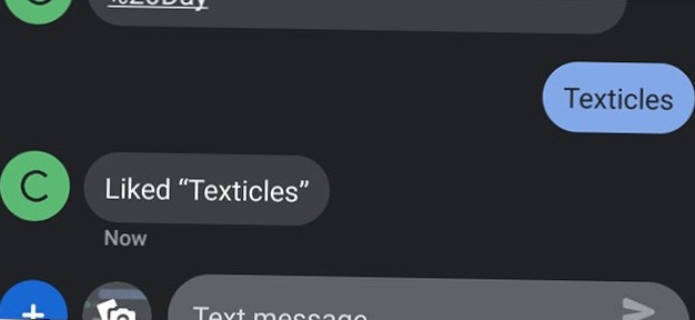 reacciones de texto de iphone en android