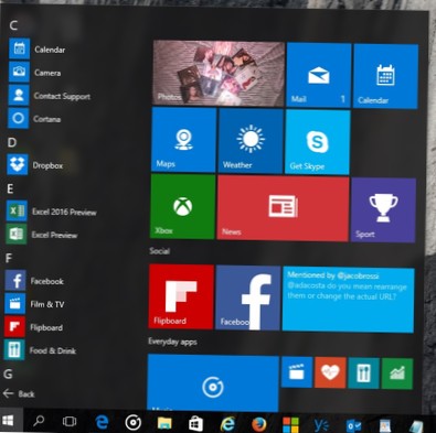 Liste aller Apps Windows 10