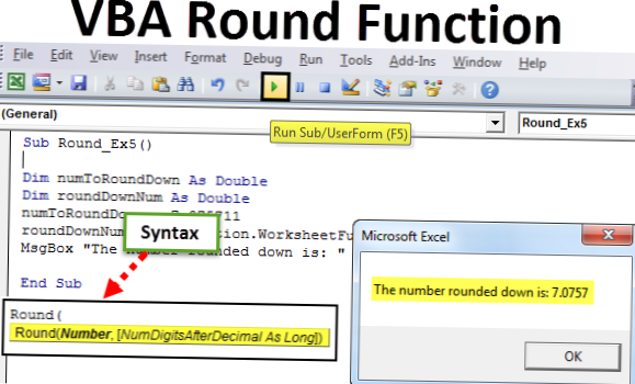 macro to round numbers in excel