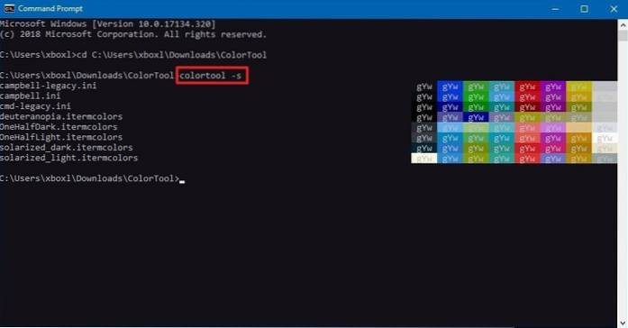 Vytvořte v systému Windows 10 jinou barvu příkazového řádku