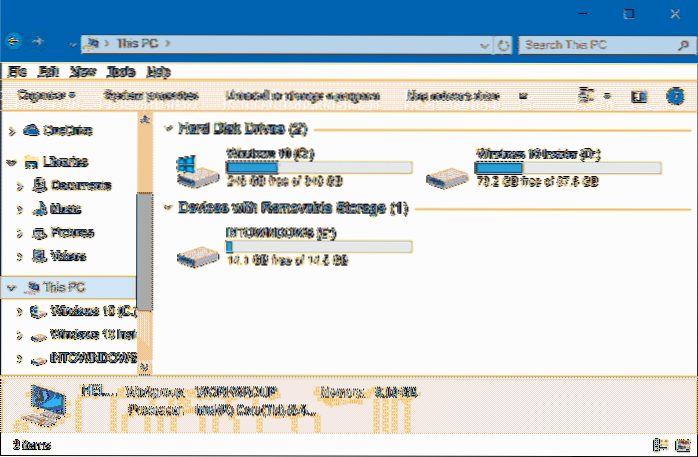 Rendi Esplora file di Windows 10 simile a Esplora file di Windows 7