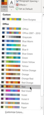microsoft office kleurcodes