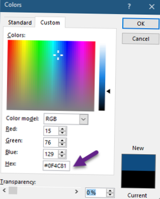microsoft word hex color