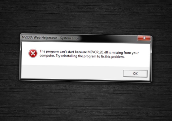 msvcr120 dll error fix