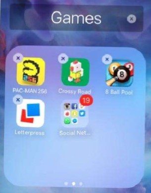 vnořené složky ios 14
