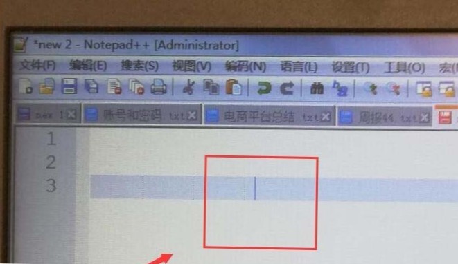 notepad   underline cursor