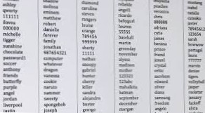 Liste der Passwortwörter