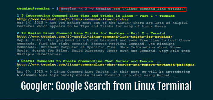 Perform a Google Search from the Command Line in Linux