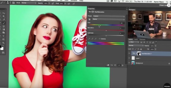 Photoshop muda de cor
