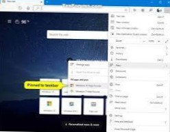 épingler le site Web pour démarrer le menu windows 10 nouveau bord