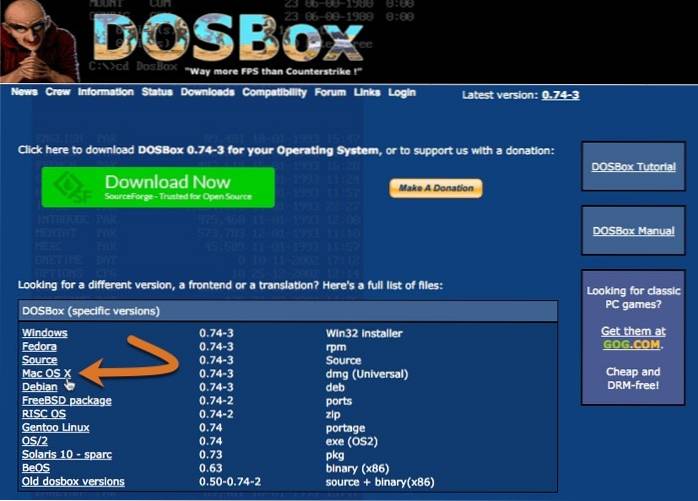 Jogando jogos antigos do DOS no macOS com o DOSBox