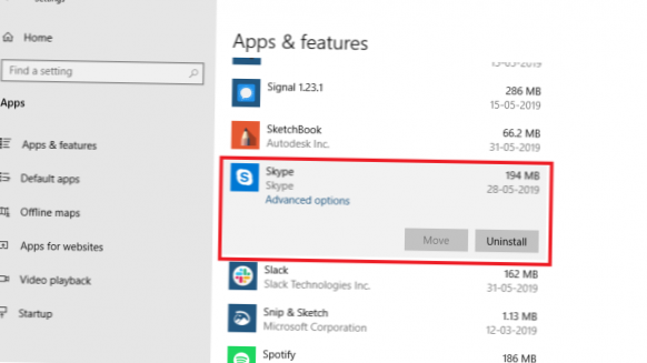 powershell-opdracht om skype-app te verwijderen