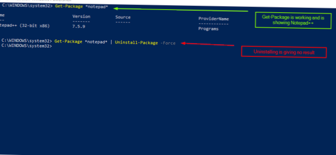 pakiet do odinstalowywania programu PowerShell