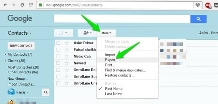 Schnelle und einfache Möglichkeit, eine druckbare Liste von Google-Kontakten zu erstellen