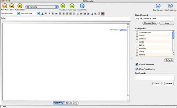 Qumana Een gebruiksvriendelijk alternatief voor bloggen op het bureaublad