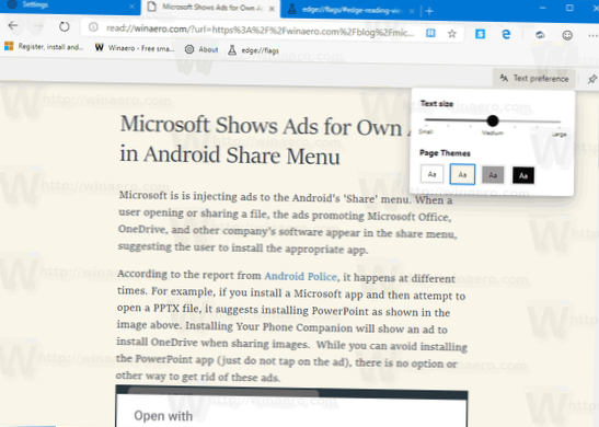 reading view in microsoft edge