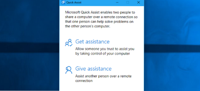 Depanarea de la distanță a unui computer Windows 10 cu asistență rapidă